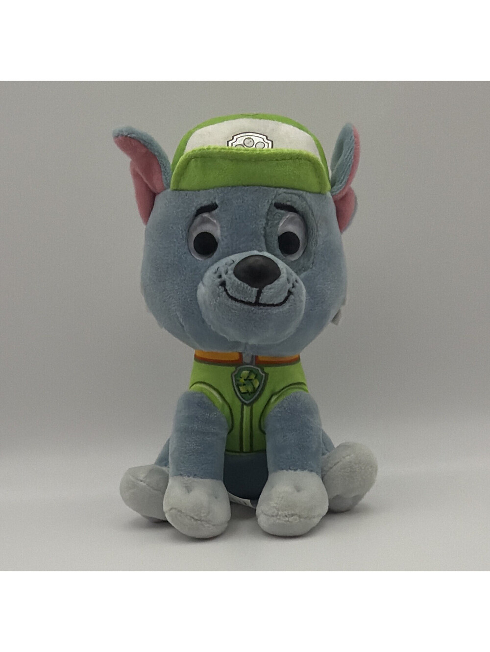 PAW Patrol Rocky Plush Dog Stuffed Animal, Small 6-14in Washable Gray/Green